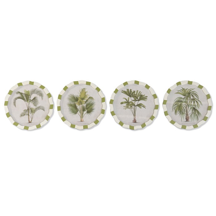 DKD Home Decor Cuadro Abeto Cristal Palmeras Surtido de 4 Unidades DKD Home Decor Cuadro Abeto Cristal Palmeras Surtido de 4 Unidades