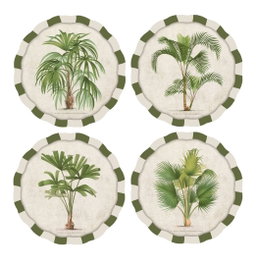 DKD Home Decor Cuadro Abeto Cristal Palmeras Surtido de 4 Unidades