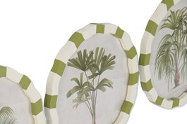 DKD Home Decor Cuadro Tropical Verde Blanco Abeto Cristal 30 x 30 x 2 cm (4 Unidades)