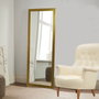 Hanah Home Espejo Cheval Dorado 40 x 105 cm Elegante con Marco de Plástico de 3 cm para Dormitorio, Pasillo o Vestidor