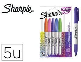 Sharpie Rotulador Permanente Fino Glam Pop Blister 5 Unidades Colores Surtidos