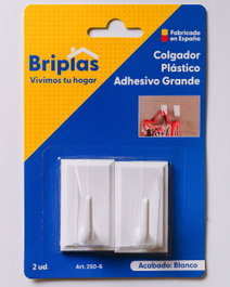 BRIPLAS Colgador Adhesivo de Plástico para Cocina/Baño Blanco (Pack de 2)