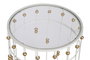 DKD Home Decor Set de 2 Mesitas Auxiliares de Metal y Cristal Blanco y Dorado