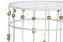 DKD Home Decor Set de 2 Mesitas Auxiliares de Metal y Cristal Blanco y Dorado