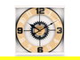 Giftdecor Reloj de Pared con Engranaje de Metal, 40x40 cm, MDF y Hierro, Marrón y Negro (Set de 6)
