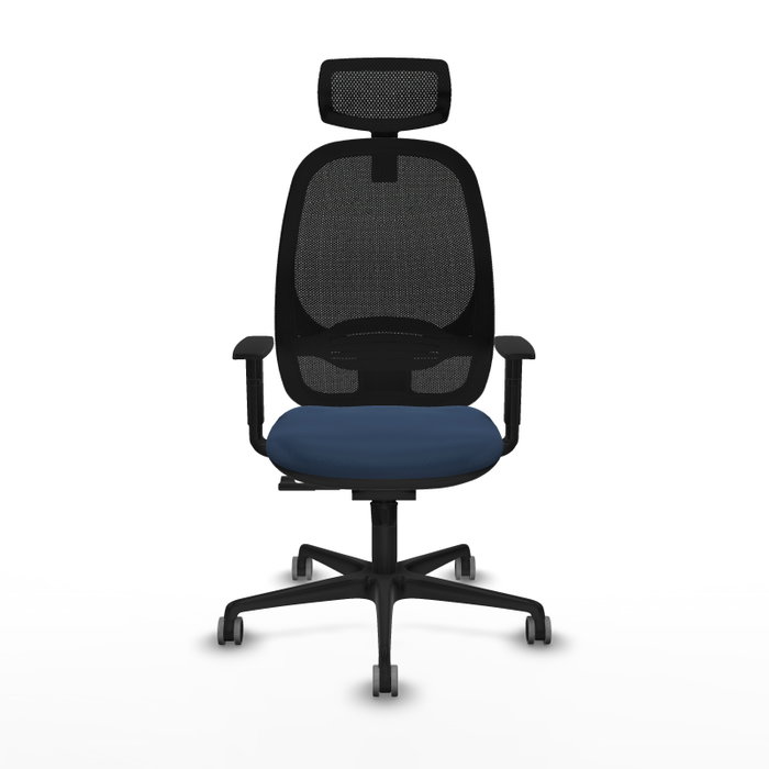 PIQUERAS Y CRESPO Silla de oficina Cilanco con mecanismo Sincro, Azul marino y Negro