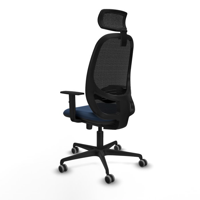PIQUERAS Y CRESPO Silla de oficina Cilanco con mecanismo Sincro, Azul marino y Negro