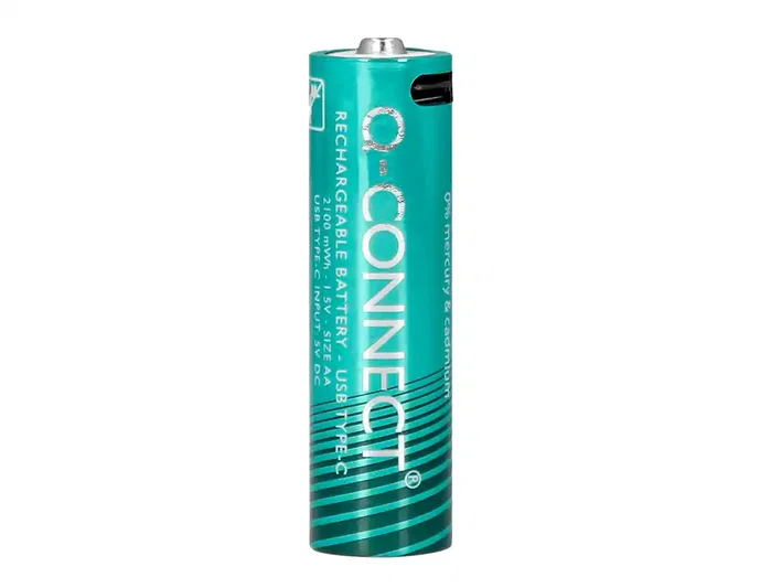 Q-Connect Pilas AA Recargables USB-C 1400mAh, Pack de 4 Unidades Q-Connect Pilas AA Recargables USB-C 1400mAh, Pack de 4 Unidades