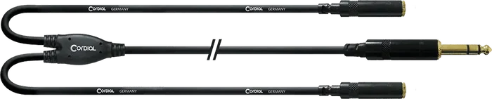 Cordial Cable Y Jack Estéreo/2 Mini-Jacks Estéreo Hembra 30 Cm