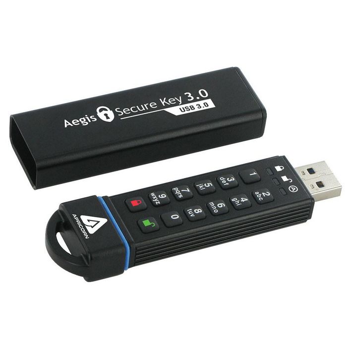 Apricorn Aegis Secure Key 3.0 30GB USB 3.0, 195MB/s Read / 162MB/s Write, FIPS 140-2 Level 3 Pending, IP-58 Certificación Pendiente, Almacenamiento Encriptado