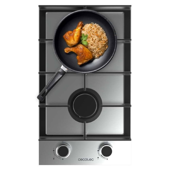 Cecotec Placa de gas 2 fuegos Bolero Squad G 2400F 5200W Inox hierro fundido tripe corona Cecotec Placa de gas 2 fuegos Bolero Squad G 2400F 5200W Inox hierro fundido tripe corona