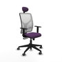 PIQUERAS Y CRESPO Silla de oficina Motilla con mecanismo Sincro, Morado y Blanco