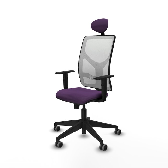 PIQUERAS Y CRESPO Silla de oficina Motilla con mecanismo Sincro, Morado y Blanco