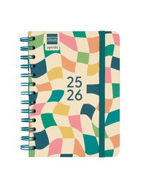 Agenda Escolar (2025-26) Finocam Cosmo Wire-O Tapa Extra S/V Apais. 8º 120X169 Con Goma Kai