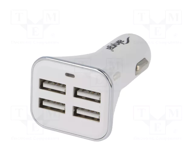 AKYGA Alimentador USB con 4 puertos USB A para coche AKYGA Alimentador USB con 4 puertos USB A para coche
