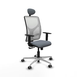 PIQUERAS Y CRESPO Silla de oficina Motilla con mecanismo Sincro, Gris y Blanco