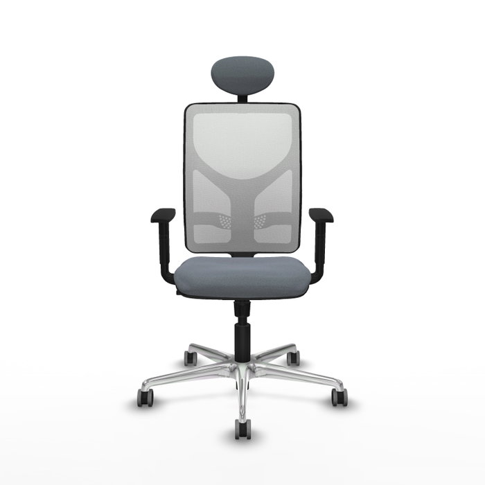 PIQUERAS Y CRESPO Silla de oficina Motilla con mecanismo Sincro, Gris y Blanco