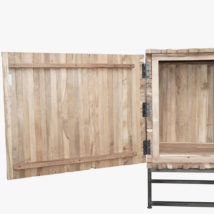DKD Home Decor Buffet de Teca Reciclada Cubic con 2 Puertas y 2 Cajones DKD Home Decor Buffet de Teca Reciclada Cubic con 2 Puertas y 2 Cajones
