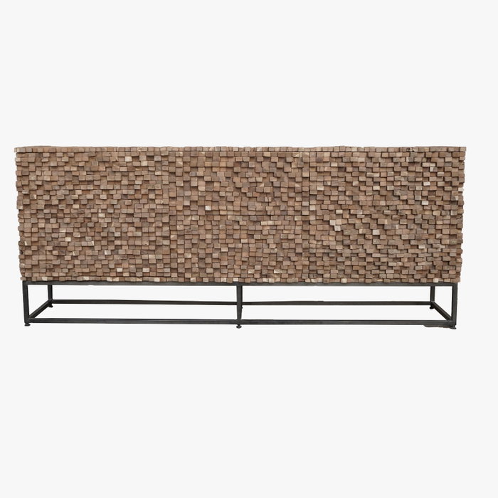 DKD Home Decor Buffet de Teca Reciclada Cubic con 2 Puertas y 2 Cajones DKD Home Decor Buffet de Teca Reciclada Cubic con 2 Puertas y 2 Cajones