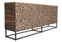 DKD Home Decor Buffet de Teca Reciclada Cubic con 2 Puertas y 2 Cajones