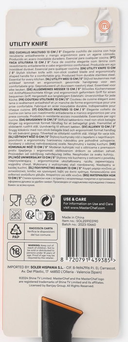 Inde Masterchef Cuchillo Multiuso 13 cm (12 Unidades) Pack de 1.0 mm