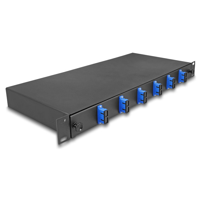 DeLOCK Caja de Empalme de Fibra Óptica de 19 Pulgadas, 1U, 6 Puertos SC Duplex OS2, Montaje en Rack, 1.5 m Cable, Negro, Metal - Referencia: Spleissbox DeLOCK Caja de Empalme de Fibra Óptica de 19 Pulgadas, 1U, 6 Puertos SC Duplex OS2, Montaje en Rack, 1.5 m Cable, Negro, Metal - Referencia: Spleissbox