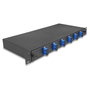 DeLOCK Caja de Empalme de Fibra Óptica de 19 Pulgadas, 1U, 6 Puertos SC Duplex OS2, Montaje en Rack, 1.5 m Cable, Negro, Metal - Referencia: Spleissbox