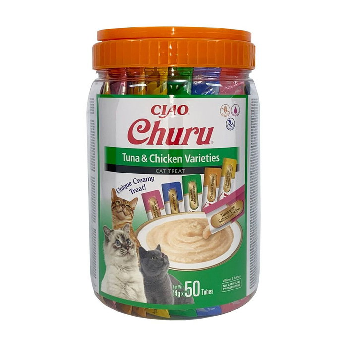 Inaba Churu Variedades de Atún con Pollo para Gatos 50 Bolsas