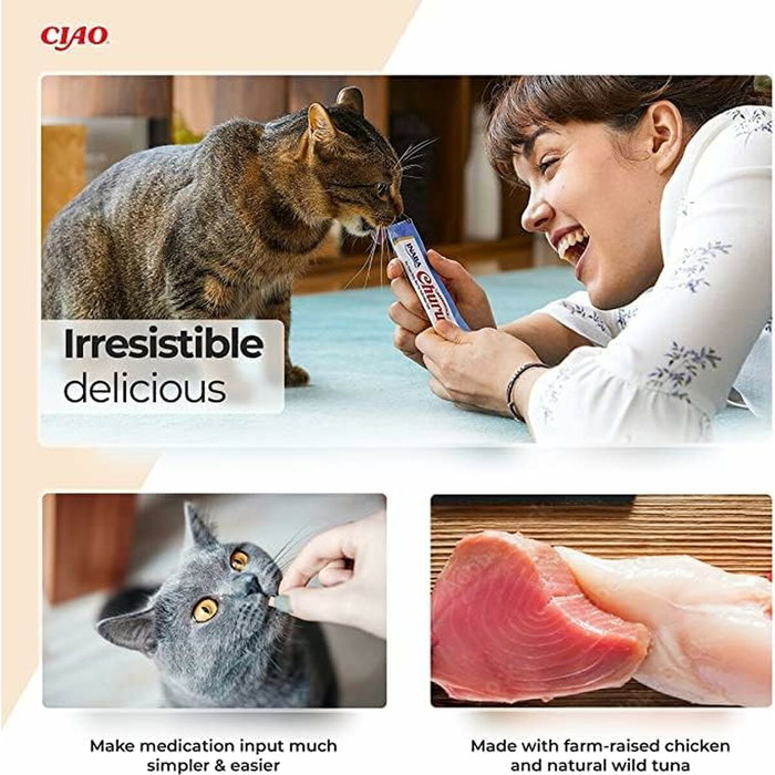Inaba Churu Variedades de Atún con Pollo para Gatos 50 Bolsas
