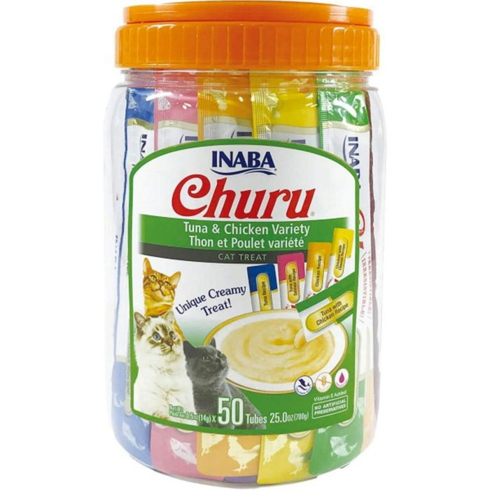 Inaba Churu Variedades de Atún con Pollo para Gatos 50 Bolsas