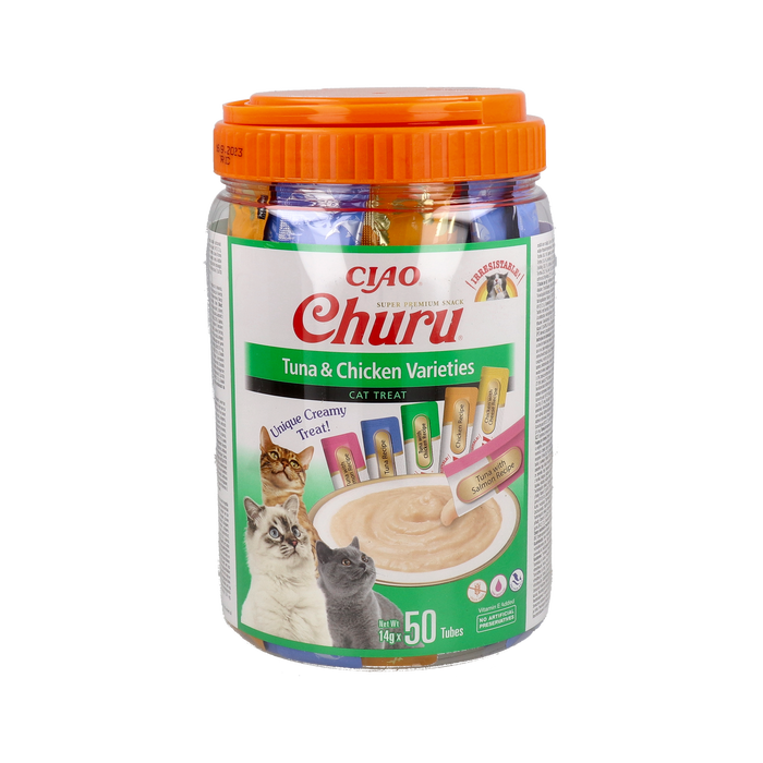 Inaba Churu Variedades de Atún con Pollo para Gatos 50 Bolsas