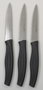 TALOX Pack de 3 Cuchillos Peladores de 90 mm con Mango Negro