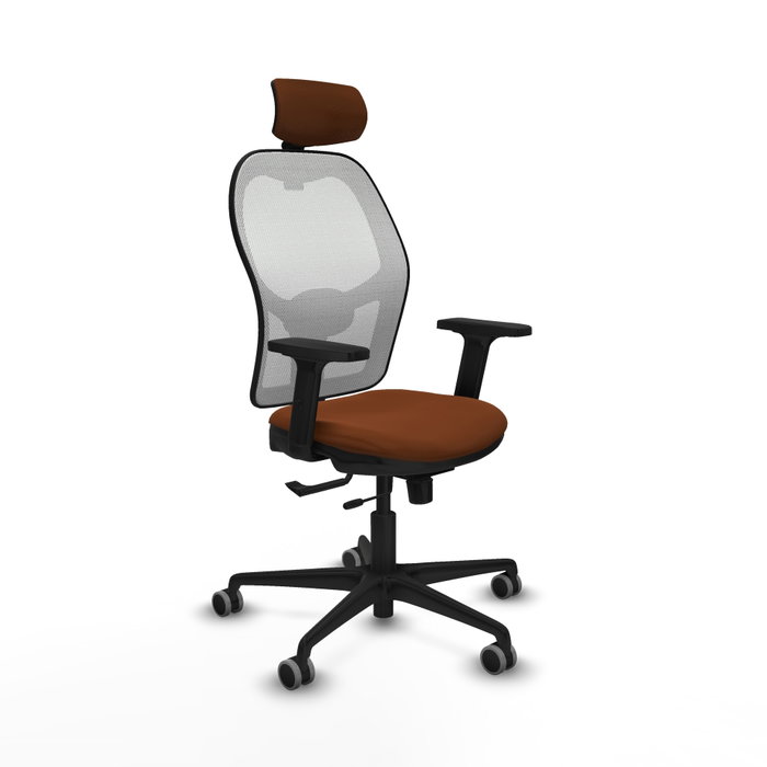 PIQUERAS Y CRESPO Silla de oficina Jorquera con mecanismo Sincro/Traslack, Marrón y Blanco PIQUERAS Y CRESPO Silla de oficina Jorquera con mecanismo Sincro/Traslack, Marrón y Blanco