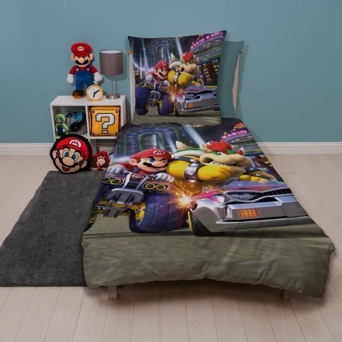 Mario Bros Juego de cama Mario vs Bowser - Microfibra - 140 x 200 cm