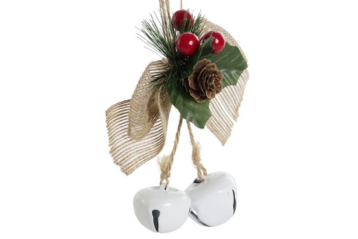 DKD Home Decor Colgante Navidad Tradicional Metal PVC Rojo Blanco 24 Unidades 3 x 21 x 12.5 cm