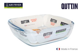 Quttin Fuente Vidrio Honda Cuadrada 25x22 cm 2.2 L (8 Unidades)