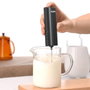 Edm Espumador de leche eléctrico negro con varilla de acero inoxidable 304