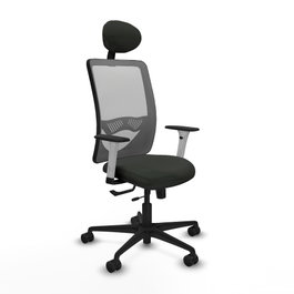 PIQUERAS Y CRESPO Silla de oficina Zulema con mecanismo Sincro/Traslack, Negro y Gris