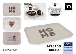 La Mediterranea Bandeja de Melamina Brillo 42 x 31 cm (9 Unidades) Surtidos MD Skew: B1EATM83F7, EAN: 8433774753865