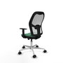 PIQUERAS Y CRESPO Silla de oficina Jorquera con mecanismo Sincro/Traslack Verde esmeralda y Blanco