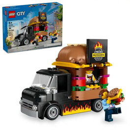 LEGO City Camión Hamburguesería 60404 - Juego de Construcción con 2 Minifiguras y Camión de Comida Rápida para Niños +5 Años
