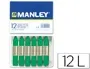 Manley Lápices de cera unicolor verde natural n.21 caja de 12 unidades