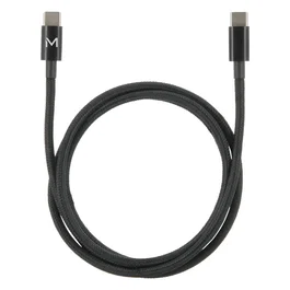 Mobilis 001389 Cable USB C a USB C - 1 Metro - USB 2.0 - Carga Rápida 100W - Negro