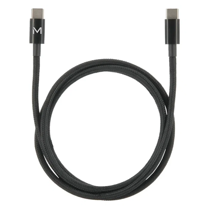 Mobilis 001389 Cable USB C a USB C - 1 Metro - USB 2.0 - Carga Rápida 100W - Negro