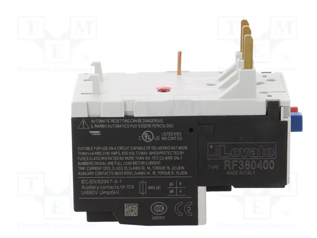 LOVATO ELECTRIC Relé térmico RF38 2,5÷4A con agarres de tornillo LOVATO ELECTRIC Relé térmico RF38 2,5÷4A con agarres de tornillo
