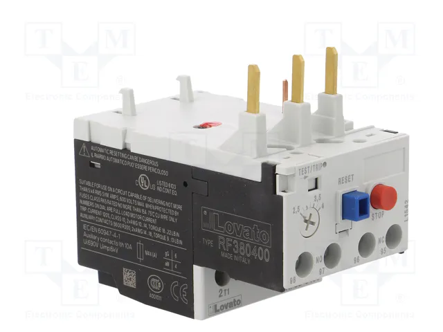 LOVATO ELECTRIC Relé térmico RF38 2,5÷4A con agarres de tornillo LOVATO ELECTRIC Relé térmico RF38 2,5÷4A con agarres de tornillo