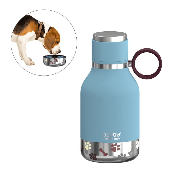 Asobu Dog Bowl Botella de Acero Inoxidable con Cuenco 1L Azul Asobu Dog Bowl Botella de Acero Inoxidable con Cuenco 1L Azul
