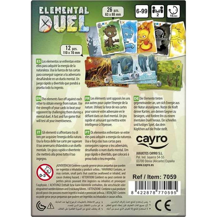 Cayro Juego Cartas Elemental Duel 11x15x3 Cayro Juego Cartas Elemental Duel 11x15x3