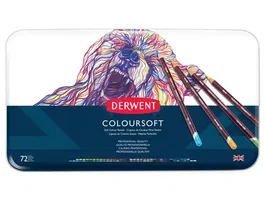 Derwent Lápices de Colores Coloursoft Caja Metálica 72 Unidades Colores Surtidos