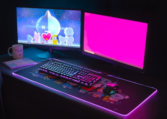 BT21 LED XXL Alfombrilla de Ratón 90 x 40 cm